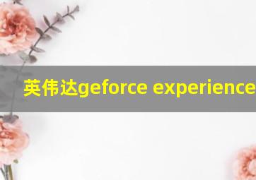 英伟达geforce experience删除